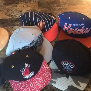 Snap back caps and one is a size 7 1/2 bundle